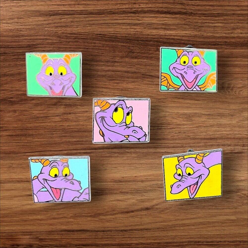 5 Epcot's Figment Disney Parks Trading Pins, Plus 2 Bonus Pins